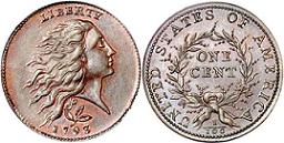 1793 Flowing Hair Large Cent - Wreath Reverse