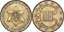 1851 Three Cent Silver Type 1