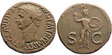 Ancient Roman Coin 41-54 AD Claudius Bronze As