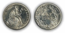 Liberty Seated Dime - Legend on Obverse