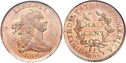 1806 Draped Bust Half Cent