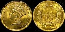 1858 Indian Princess Head Gold Dollar