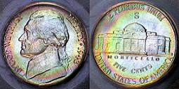 1943 S Jefferson Wartime Nickel