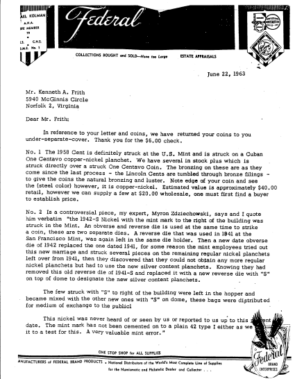 Michael Kolman letter