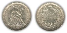Liberty Seated Dime - With Stars
