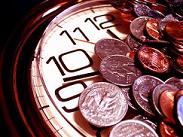 Clock and coins
